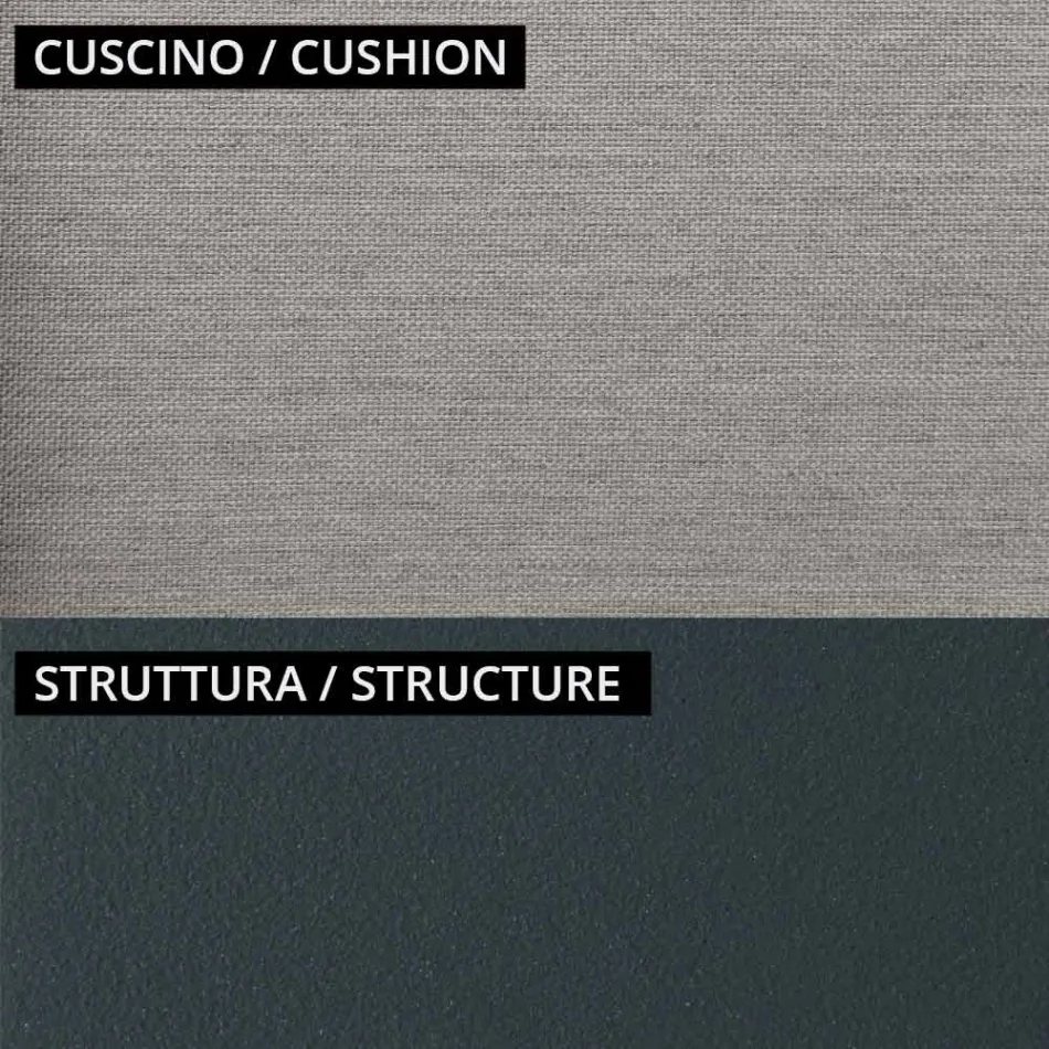 Low Garden Armchair in Metal and Cushion Made in Italy - Fontana Viadurini