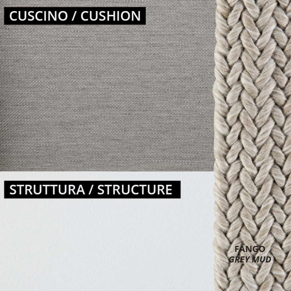 Low Garden Armchair with Cushion Included Made in Italy - Prato Viadurini