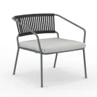 Low Garden Armchair with Cushion Included Made in Italy - Prato Viadurini