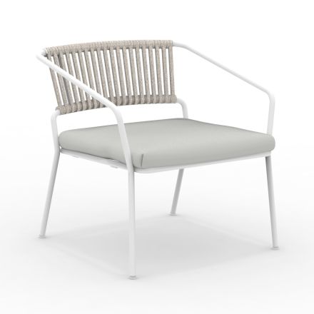 Low Garden Armchair with Cushion Included Made in Italy - Prato Viadurini