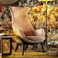 Design bergére armchair in fabric Grilli Wilde 100 % made in Italy
