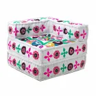 Chaise Longue Armchair of Ethnic Design in Patchwork Cotton, for Living Room - Fiber Viadurini