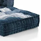 Ethnic Design Chaise Longue armchair in Gray or Blue Velvet - Fiber Viadurini
