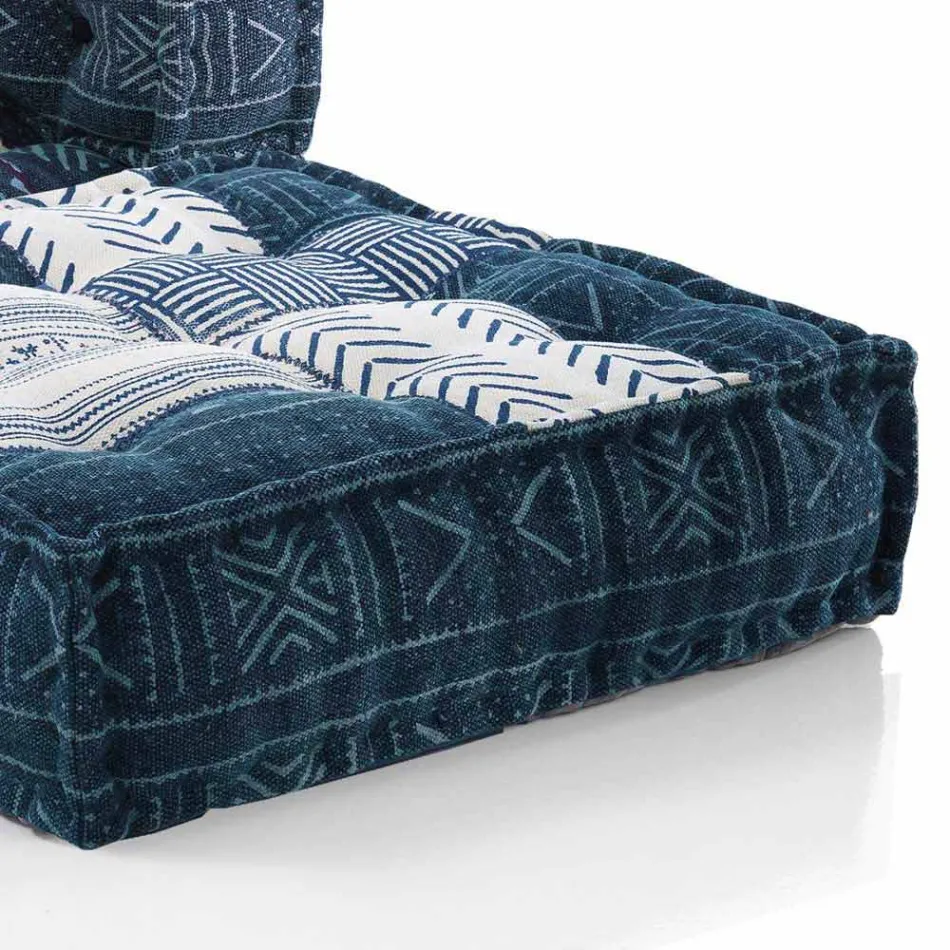 Ethnic Design Chaise Longue armchair in Gray or Blue Velvet - Fiber Viadurini