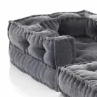 Ethnic Design Chaise Longue armchair in Gray or Blue Velvet - Fiber Viadurini