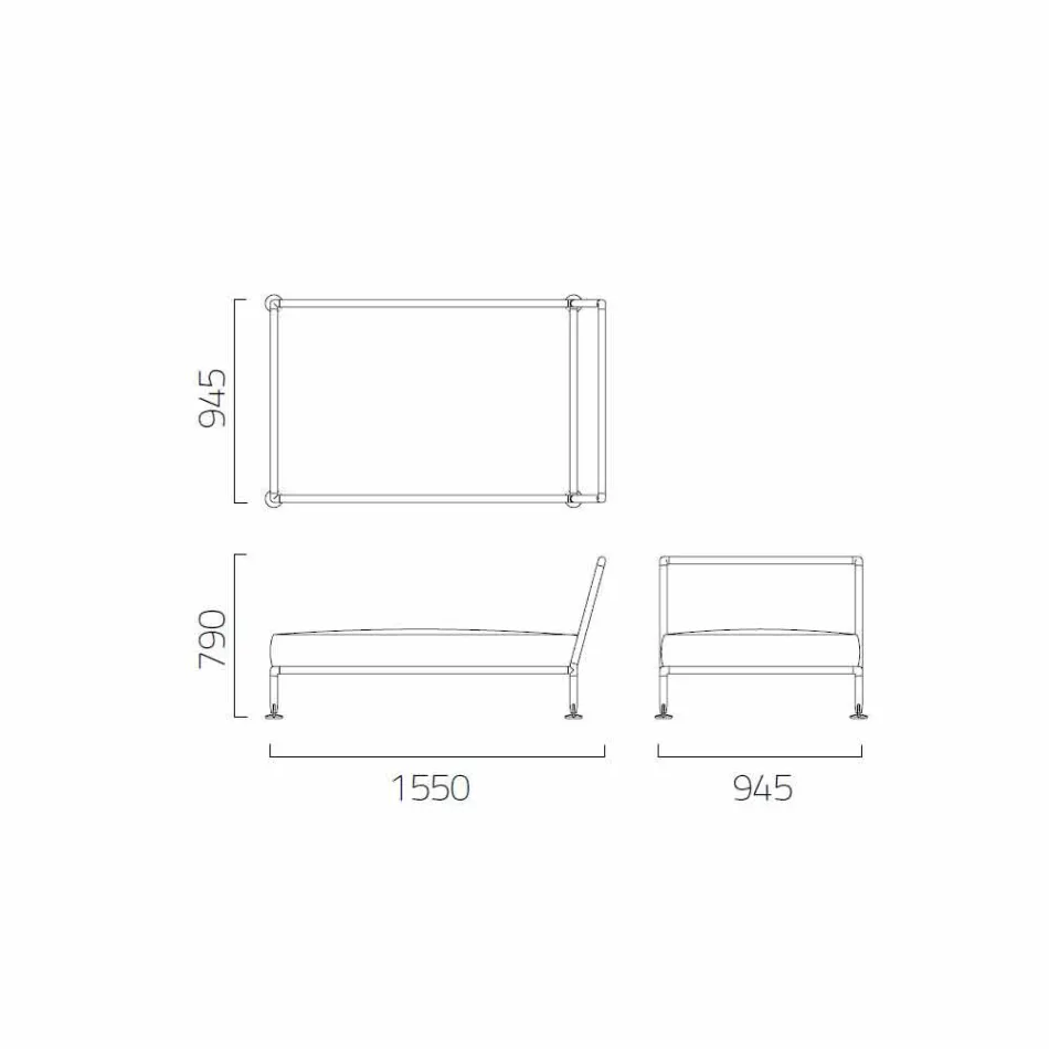Modern Design Chaise Longue Armchair for Garden Made in Italy - Ontario1 Viadurini