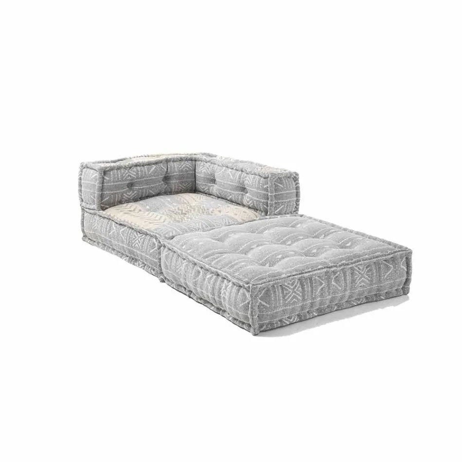 Chaise Longue armchair in Patchwork Cotton for Ethnic Design Lounge - Fiber Viadurini