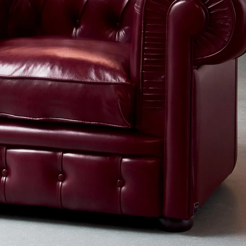 Classic Armchair with Onion-Shaped Feet in Beech Wood Made in Italy - Spassoso Viadurini