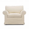 Classic Living Room Armchair Upholstered in Made in Italy Fabric - Andromeda