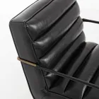 Classic Armchair in Steel and Faux Leather Brown or Black Design - Kendy Viadurini