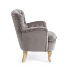 Classic Armchair in Wood and Padded Seat in Quilted Cotton - Monny Viadurini