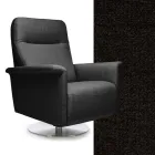 Armchair with Swivel Steel Base and Footrest Made in Italy - Valentina Viadurini