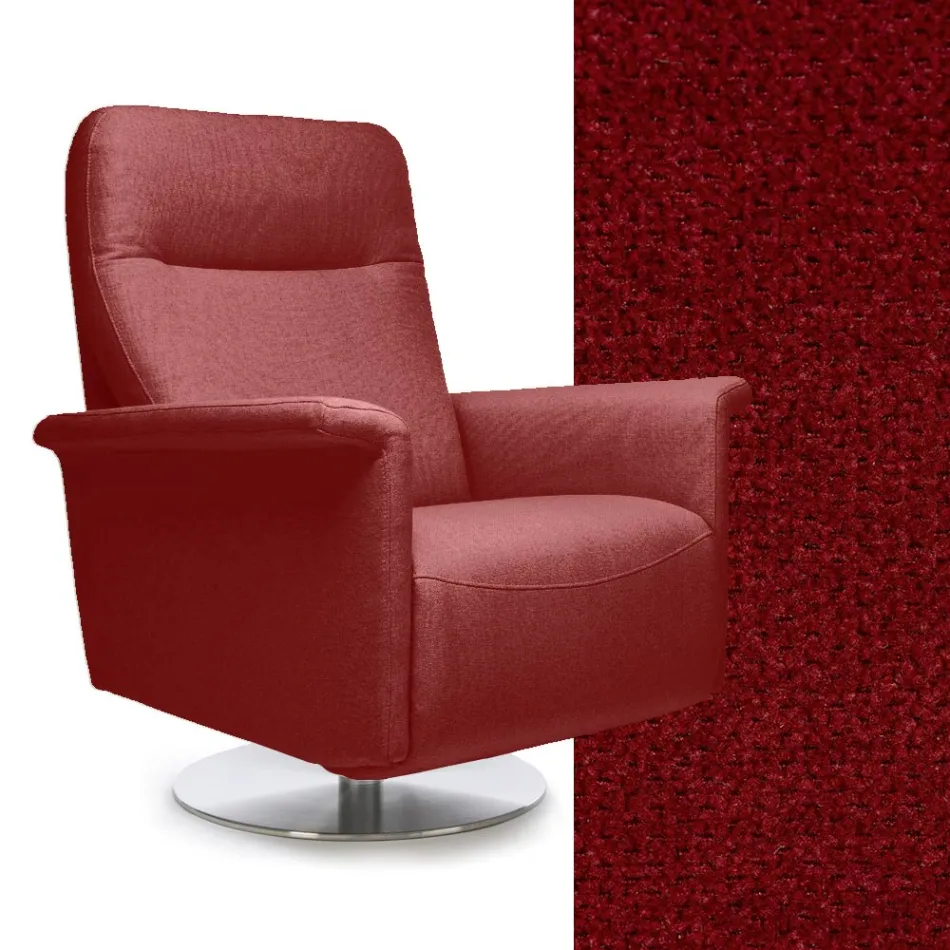 Armchair with Swivel Steel Base and Footrest Made in Italy - Valentina Viadurini