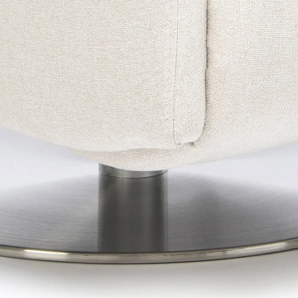 Armchair with Swivel Steel Base and Footrest Made in Italy - Valentina Viadurini