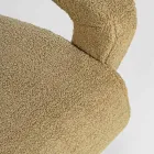 Armchair with Armrests in Rubberwood and Wool Effect Seat - Patrizia Viadurini