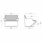 Armchair with armrests Slide Kami Modern design made in Italy Viadurini