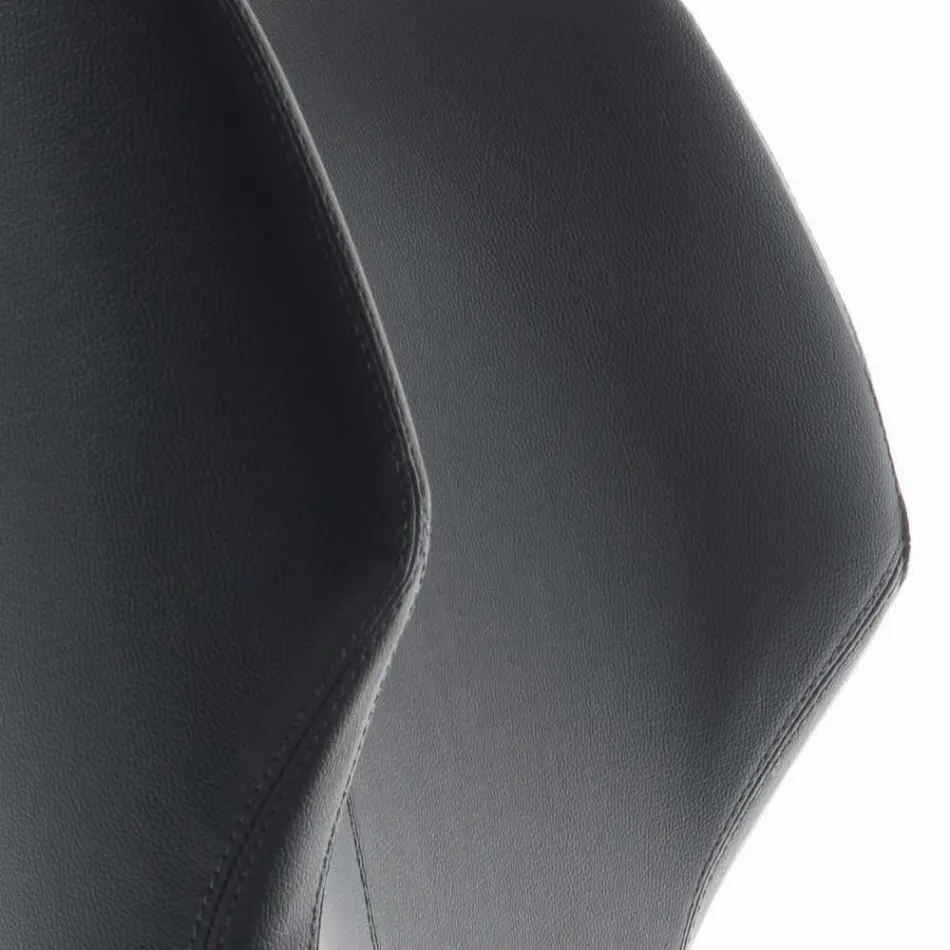 Armchair with Steel Structure and Graphite Eco-Leather Seat Made in Italy - Reggio Viadurini