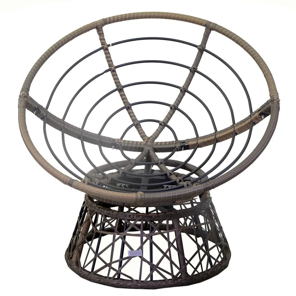 Armchair with Aluminum Frame Covered with Polyrattan and Coffee Table - Puntina Viadurini