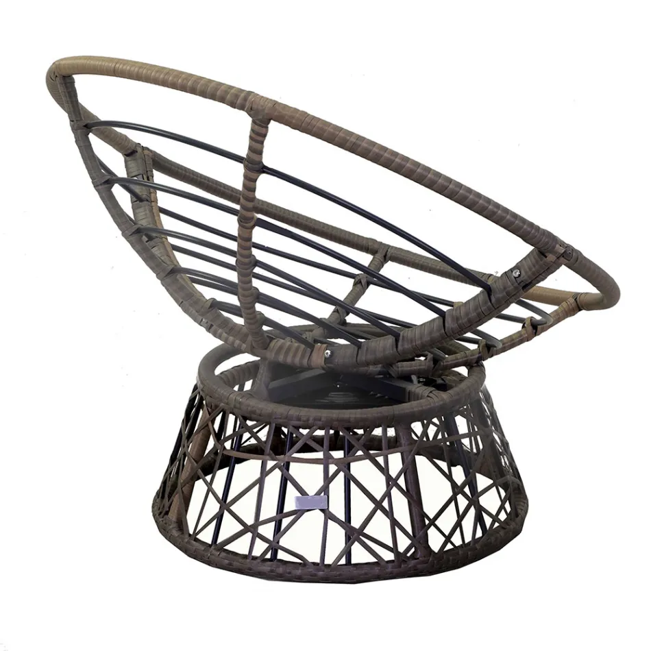 Armchair with Aluminum Frame Covered with Polyrattan and Coffee Table - Puntina Viadurini