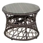 Armchair with Aluminum Frame Covered with Polyrattan and Coffee Table - Puntina Viadurini