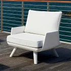 Upholstered Outdoor Armchair of White and Modern Design - Samurai by Myyour Viadurini
