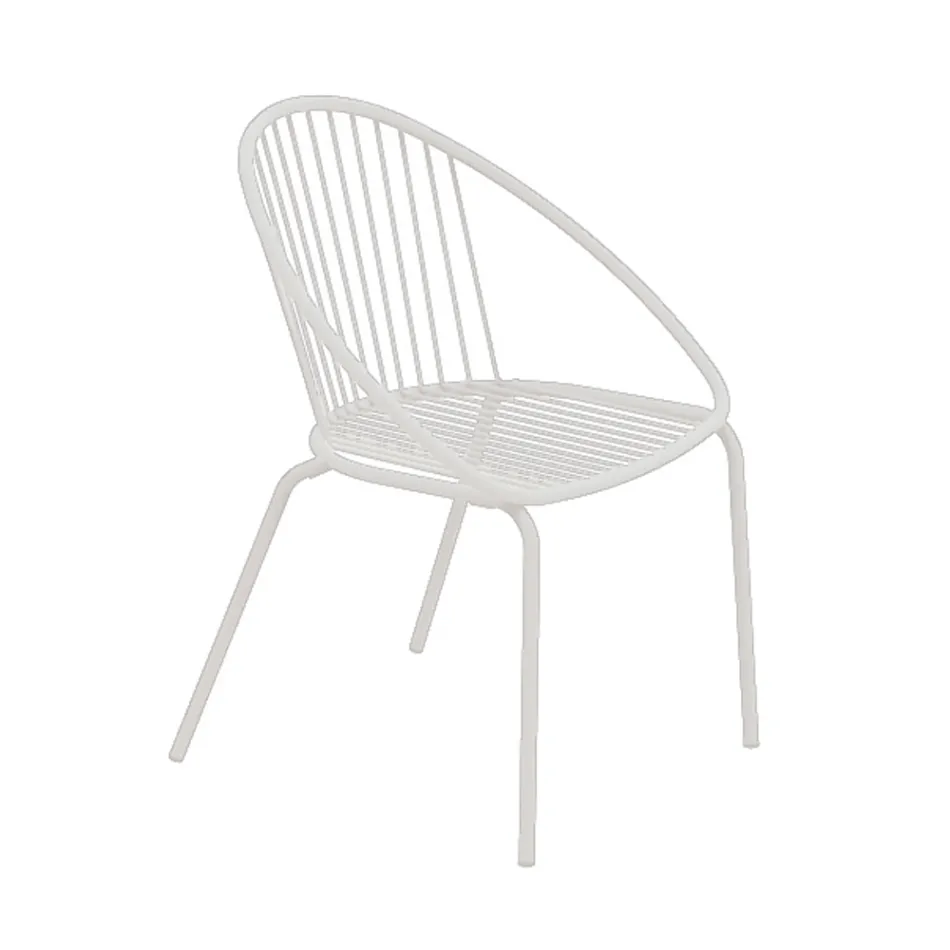 Stackable Outdoor Armchair in Steel Made in Italy 2 Pieces - Sansa Viadurini