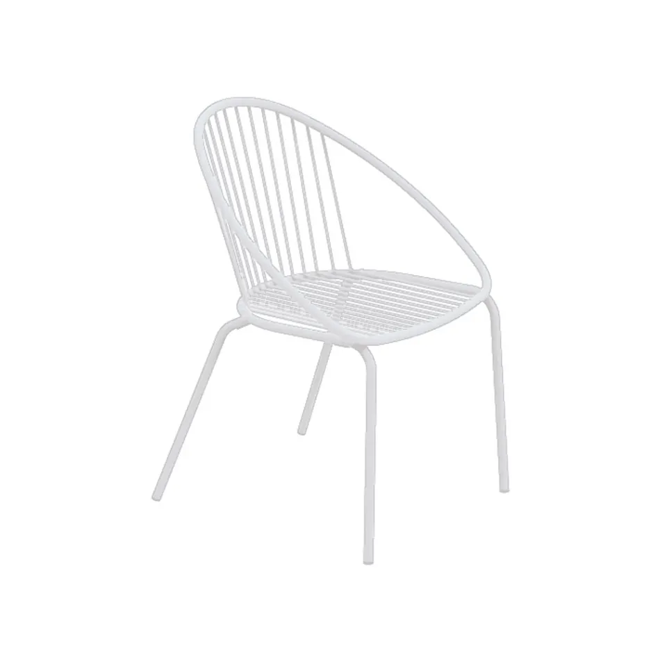 Stackable Outdoor Armchair in Steel Made in Italy 2 Pieces - Sansa Viadurini