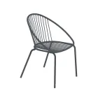 Stackable Outdoor Armchair in Steel Made in Italy 2 Pieces - Sansa Viadurini
