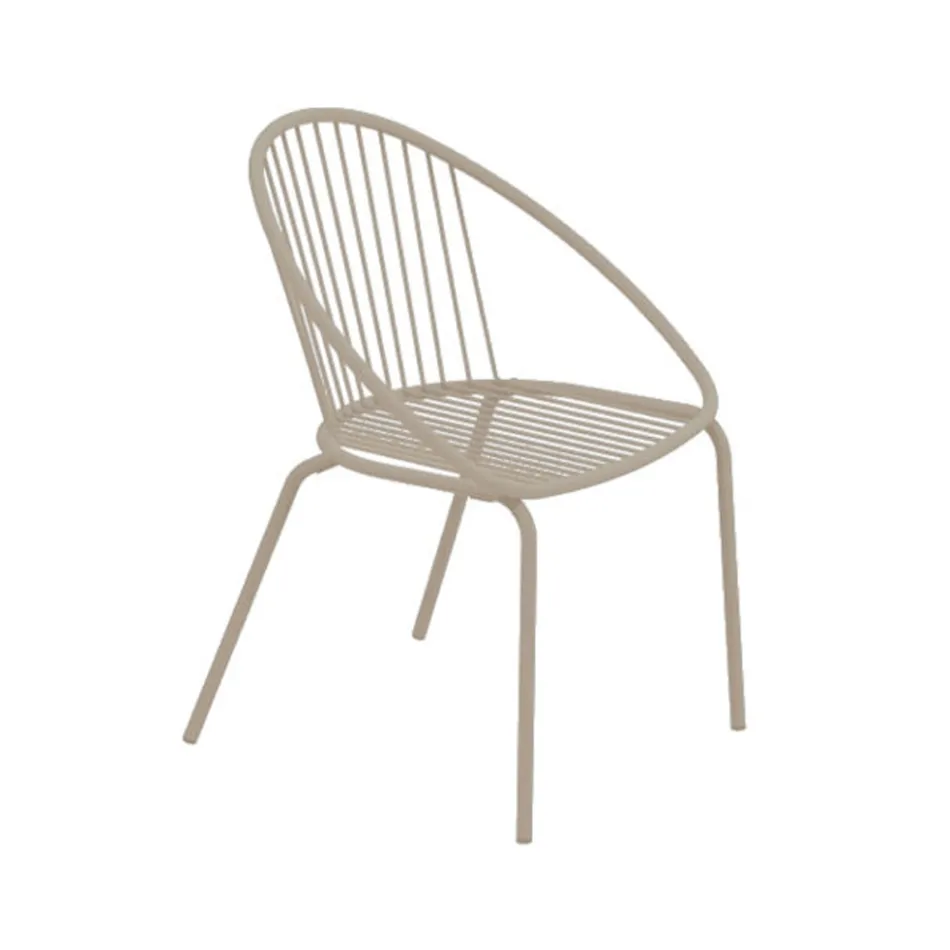 Stackable Outdoor Armchair in Steel Made in Italy 2 Pieces - Sansa Viadurini