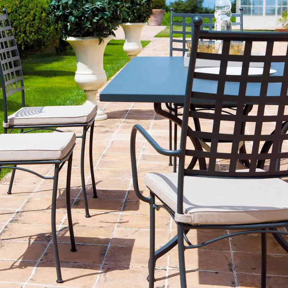 Outdoor Stackable Metal Armchair Made in Italy, 4 Pieces - Pira Viadurini