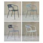 Outdoor Armchair in Galvanized Steel Stackable Made in Italy 2 Pieces - Vesna Viadurini