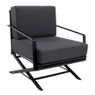 Outdoor Armchair in Natural Wood or Glossy or Matt Black and Cushion - Suzana Viadurini