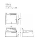 Outdoor Metal Armchair with Luxury Cushion Made in Italy - Karol Viadurini