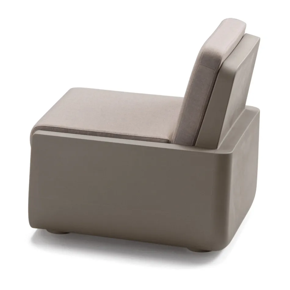 Outdoor Armchair in Polyethylene with Fabric Cushion Made in Italy - Belida Viadurini
