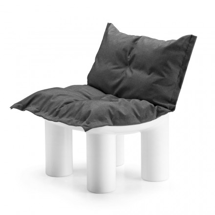 Outdoor Armchair in Polyethylene with Cushion Made in Italy - Freccia Viadurini