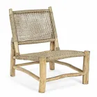 Outdoor Armchair in Teak Branches and Synthetic Fiber, 2 Pieces - Tecno Viadurini