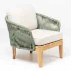 Outdoor Armchair in Teak and Polyethylene Weave - Jhon Viadurini