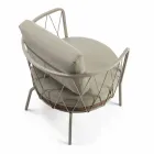 Modern Outdoor Armchair in Painted Metal and Fabric Made in Italy - Olma Viadurini