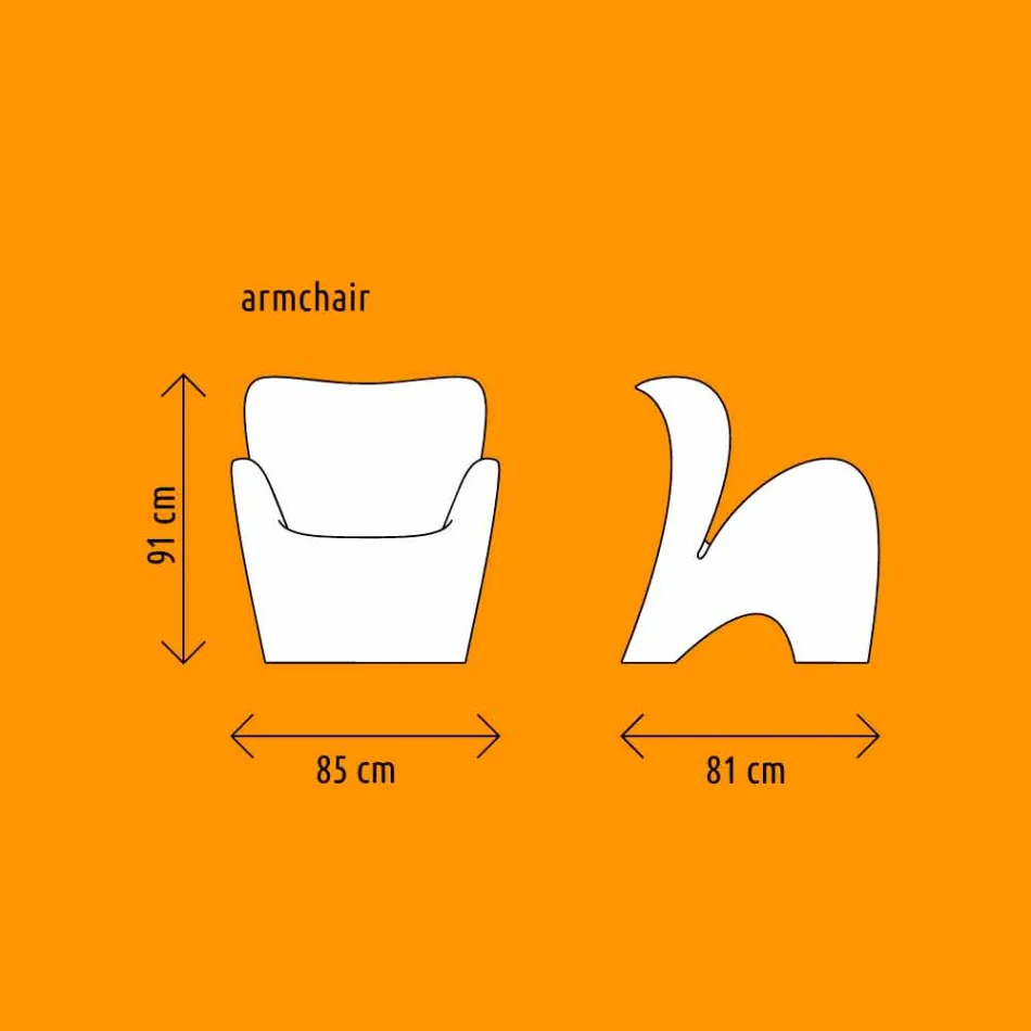 Design Colored Plastic Outdoor or Indoor Armchair - Lily by Myyour Viadurini