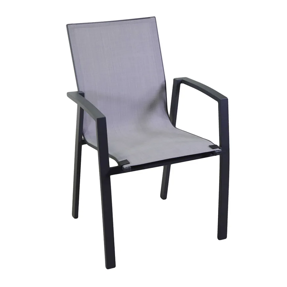 Outdoor Armchair Made of Aluminum and Textilene - Map Viadurini