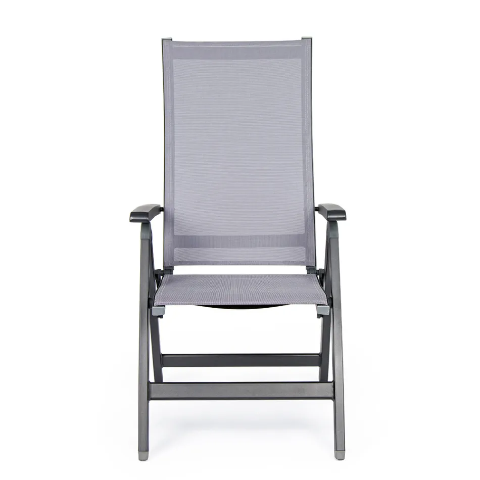 Reclining Outdoor Armchair with Aluminum Structure, Homemotion - Ursula Viadurini