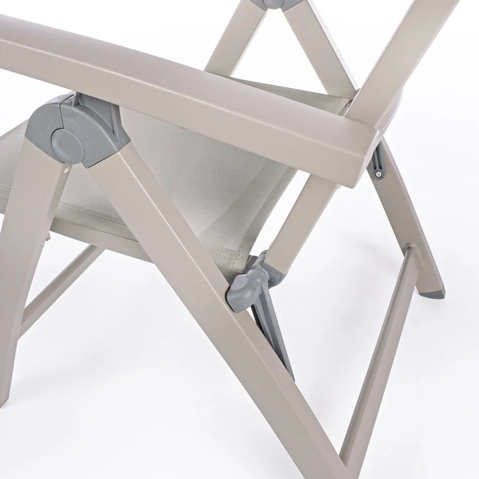 Reclining Outdoor Armchair with Aluminum Structure, Homemotion - Ursula Viadurini
