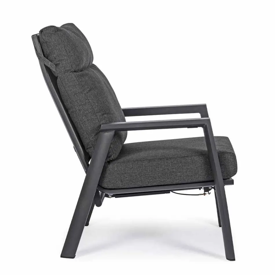 Reclining Outdoor Armchair in Fabric and Aluminum, 2 Pieces - Nathy Viadurini