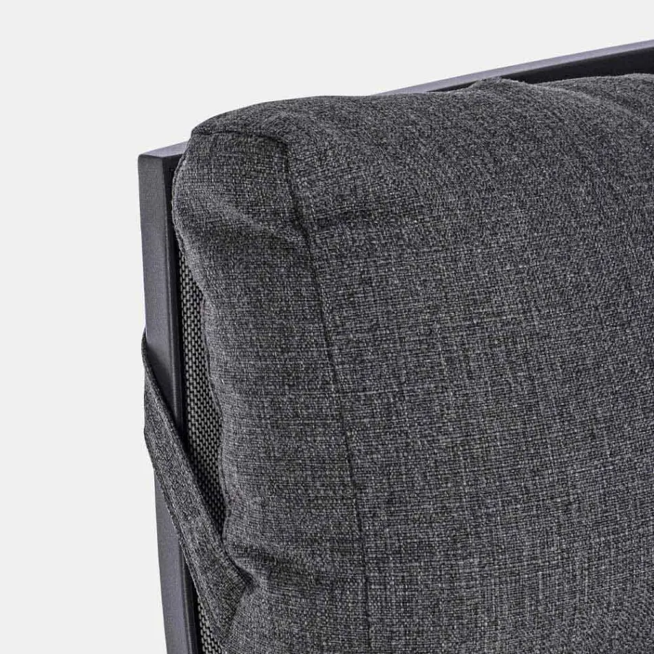 Reclining Outdoor Armchair in Fabric and Aluminum, 2 Pieces - Nathy Viadurini