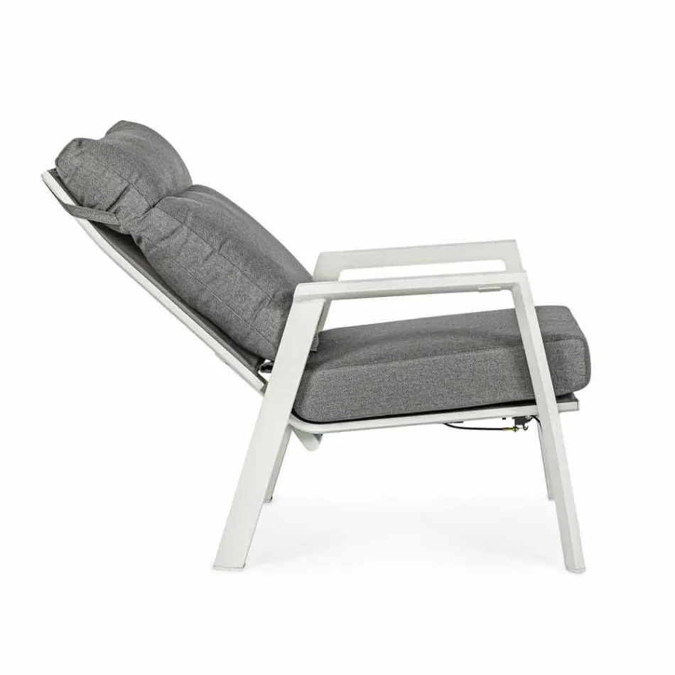 Reclining Outdoor Armchair in Fabric and Aluminum, 2 Pieces - Nathy Viadurini