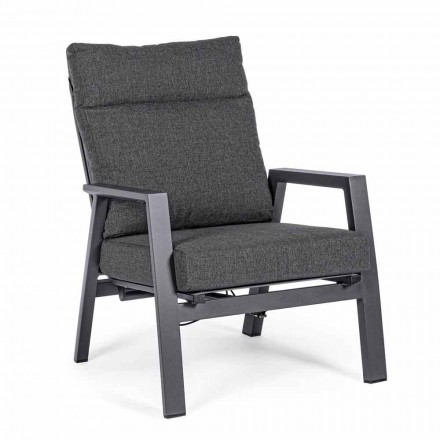 Reclining Outdoor Armchair in Fabric and Aluminum, 2 Pieces - Nathy Viadurini