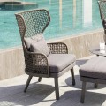 Modern design upholstered outdoor armchair, Emma by Varaschin