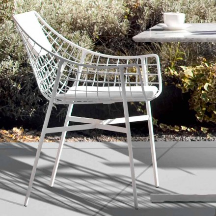 Varaschin Summer outdoor armchair Design set in white steel Viadurini