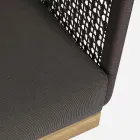 Garden Armchair with Teak Base and Rope Backrest, Homemotion - Chantall Viadurini