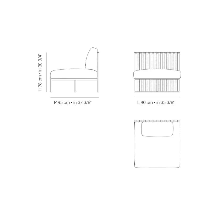 Garden Armchair with Fabric Seat and Aluminum Structure Made in Italy - Juliediv Viadurini